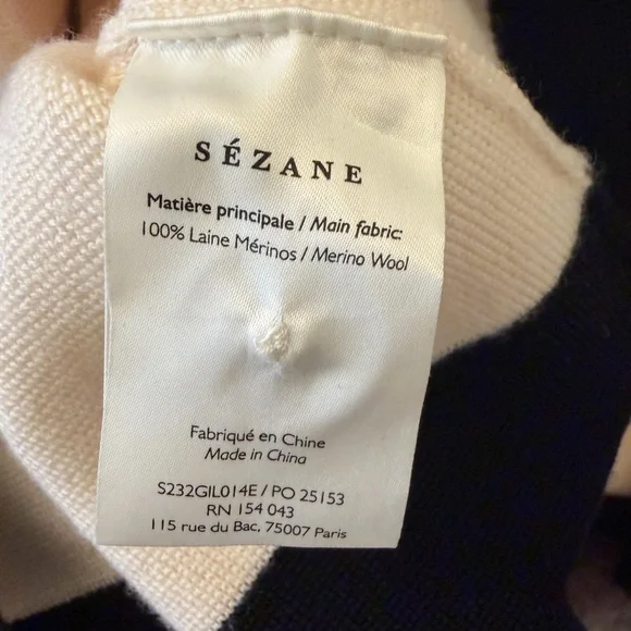 Sezane Black and White Buttoned Betty Cardigan size Small - Picture 8 of 9